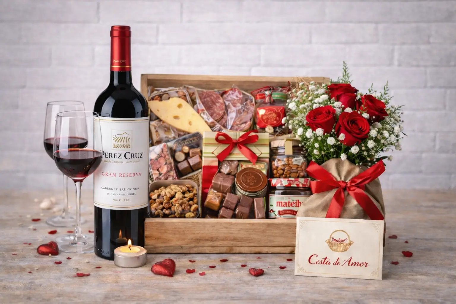 Kit Vinho & Carinho com Taças